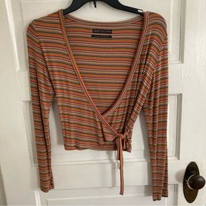 UO striped wrap shirt